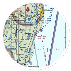 Davies Airport (2WI8) VFR Sectional Sticker (30 mile)