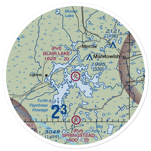 Blair Lake Airport (2WI5) VFR Sectional Sticker (20 mile)