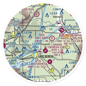 Plows & Props Airport (2WI4) VFR Sectional Sticker (20 mile)