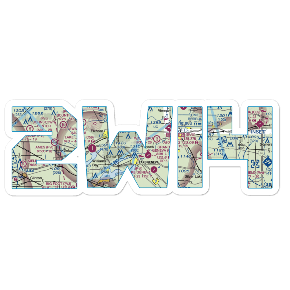 Plows & Props Airport (2WI4) VFR Sectional Sticker 