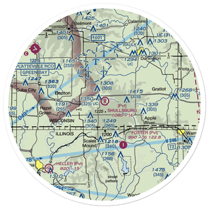 Shullsburg Airport (2WI2) VFR Sectional Sticker (30 mile)
