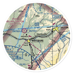 Touchet Valley Airport (2WA9) VFR Sectional Sticker (20 mile)