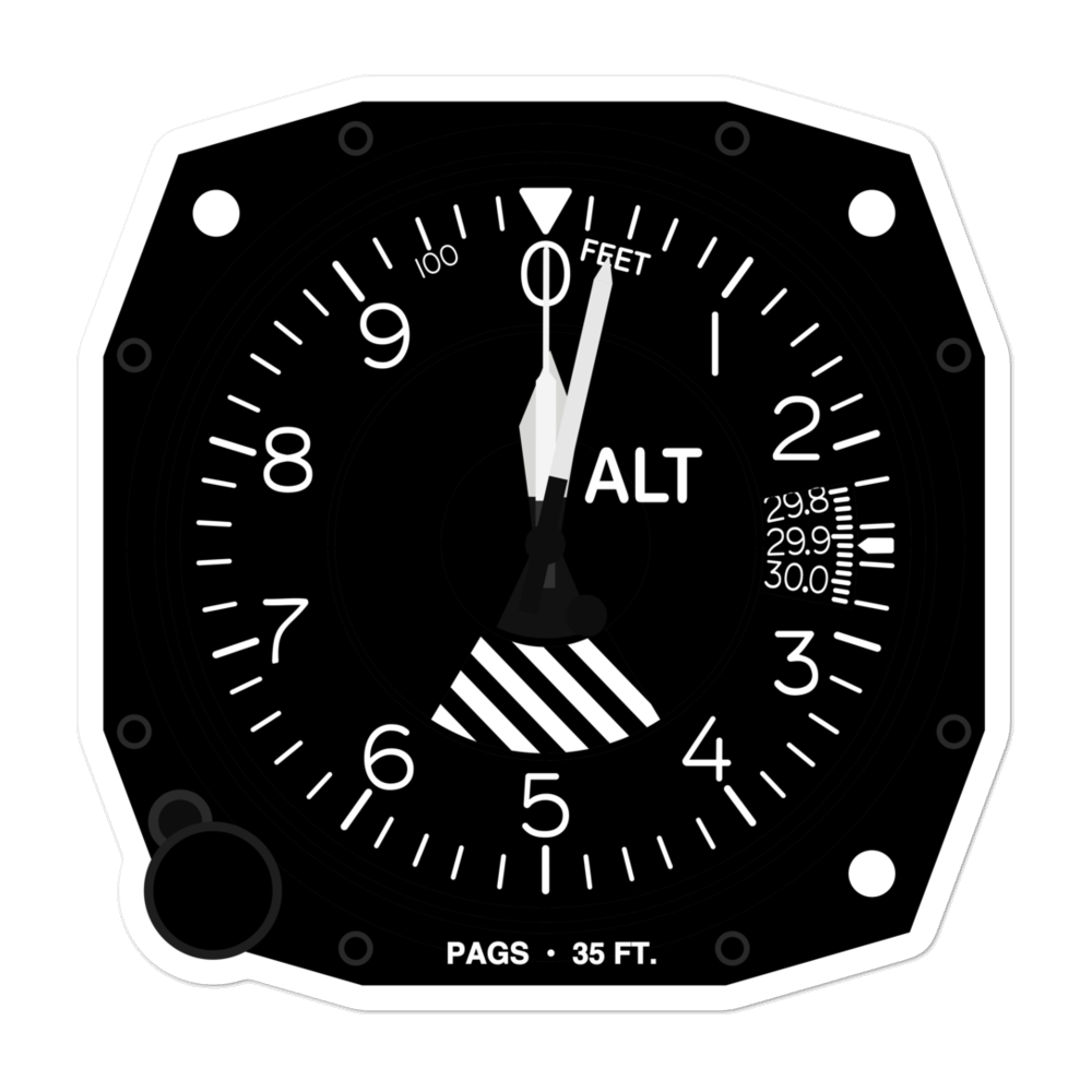 Gustavus Airport (PAGS) Altimeter Stickers 
