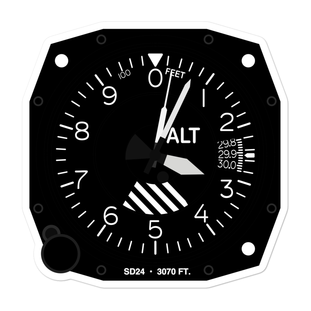 Bruch Ranch Airport (SD24) Altimeter Stickers 