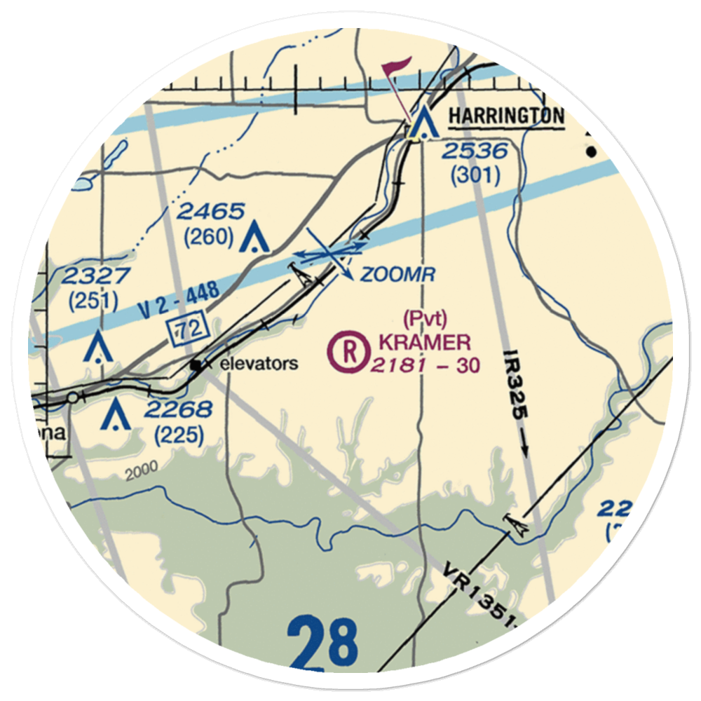 Kramer Ranch Airport (2WA8) VFR Sectional Sticker (20 mile) 