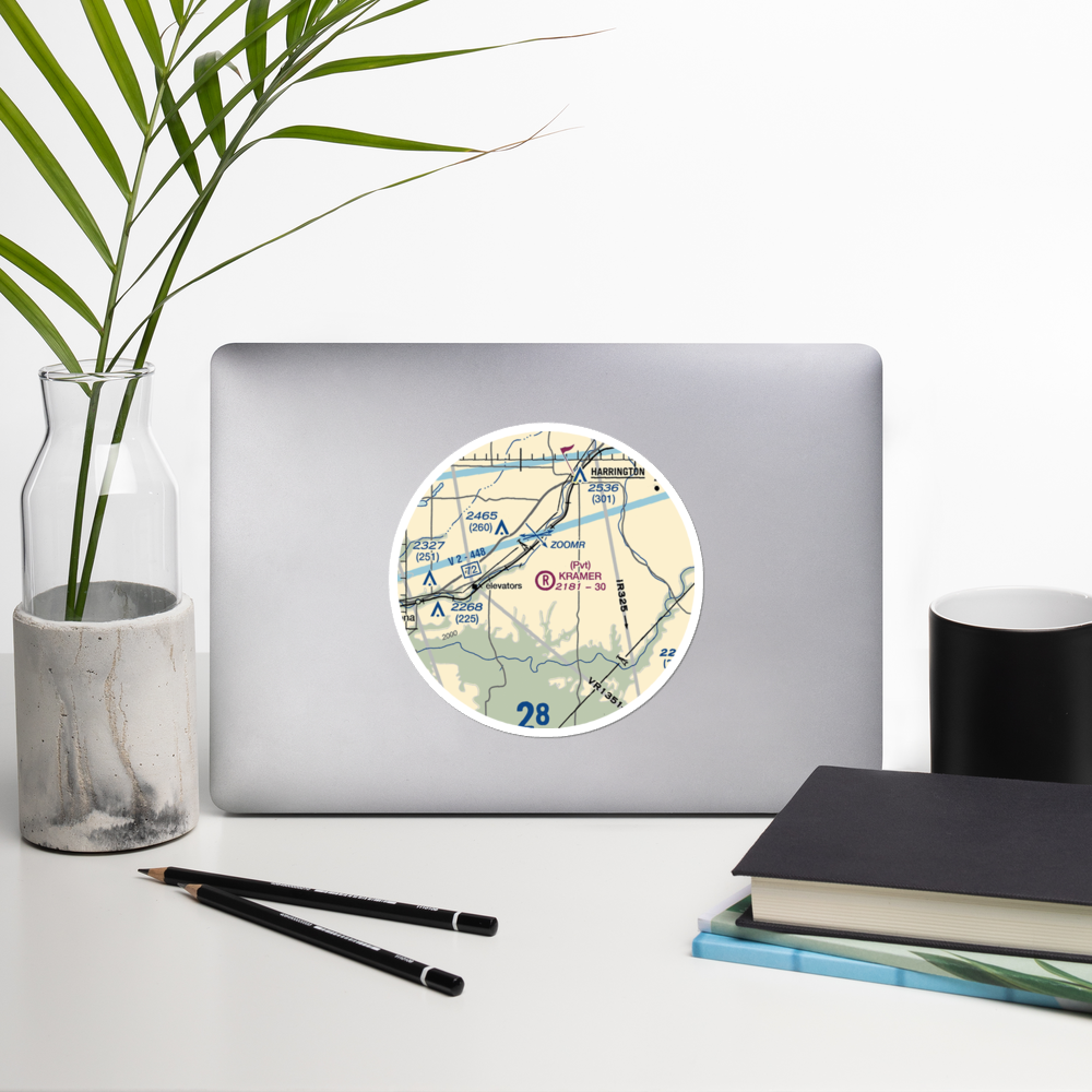 Kramer Ranch Airport (2WA8) VFR Sectional Sticker (20 mile) 