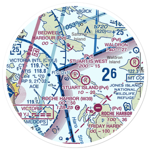 Stuart Island West Airport (2WA3) VFR Sectional Sticker (20 mile)
