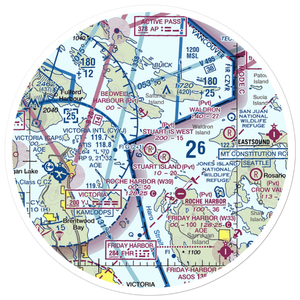 Stuart Island West Airport (2WA3) VFR Sectional Sticker (30 mile)