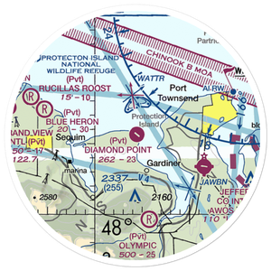 Diamond Point Airstrip (2WA1) VFR Sectional Sticker (20 mile)