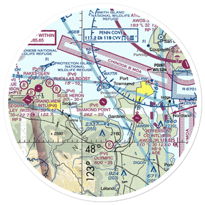 Diamond Point Airstrip (2WA1) VFR Sectional Sticker (30 mile)