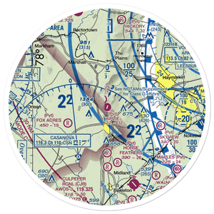 Airlie Airport (2VA9) VFR Sectional Sticker (30 mile)