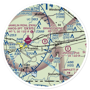 Brandywyne Farms Airport (2VA8) VFR Sectional Sticker (20 mile)