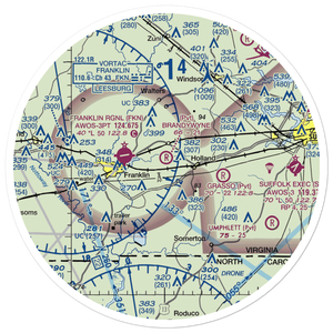 Brandywyne Farms Airport (2VA8) VFR Sectional Sticker (30 mile)