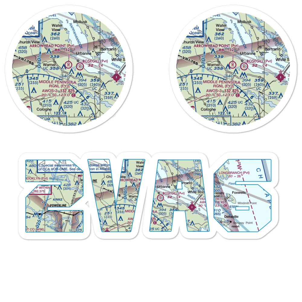 Arrowhead Point Airport (2VA6) VFR Sectional Sticker Pack 