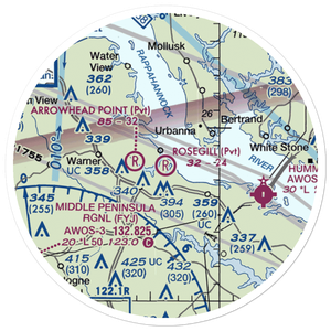 Rosegill Farm Airstrip (2VA5) VFR Sectional Sticker (20 mile)