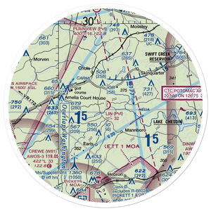 Merlin Aerodrome (2VA3) VFR Sectional Sticker (30 mile)