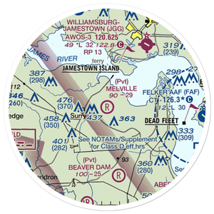 Melville Airstrip (2VA2) VFR Sectional Sticker (20 mile)