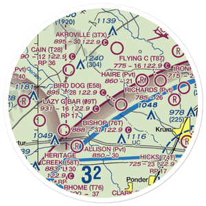 Eagle's Landing Airport (2TX8) VFR Sectional Sticker (20 mile)