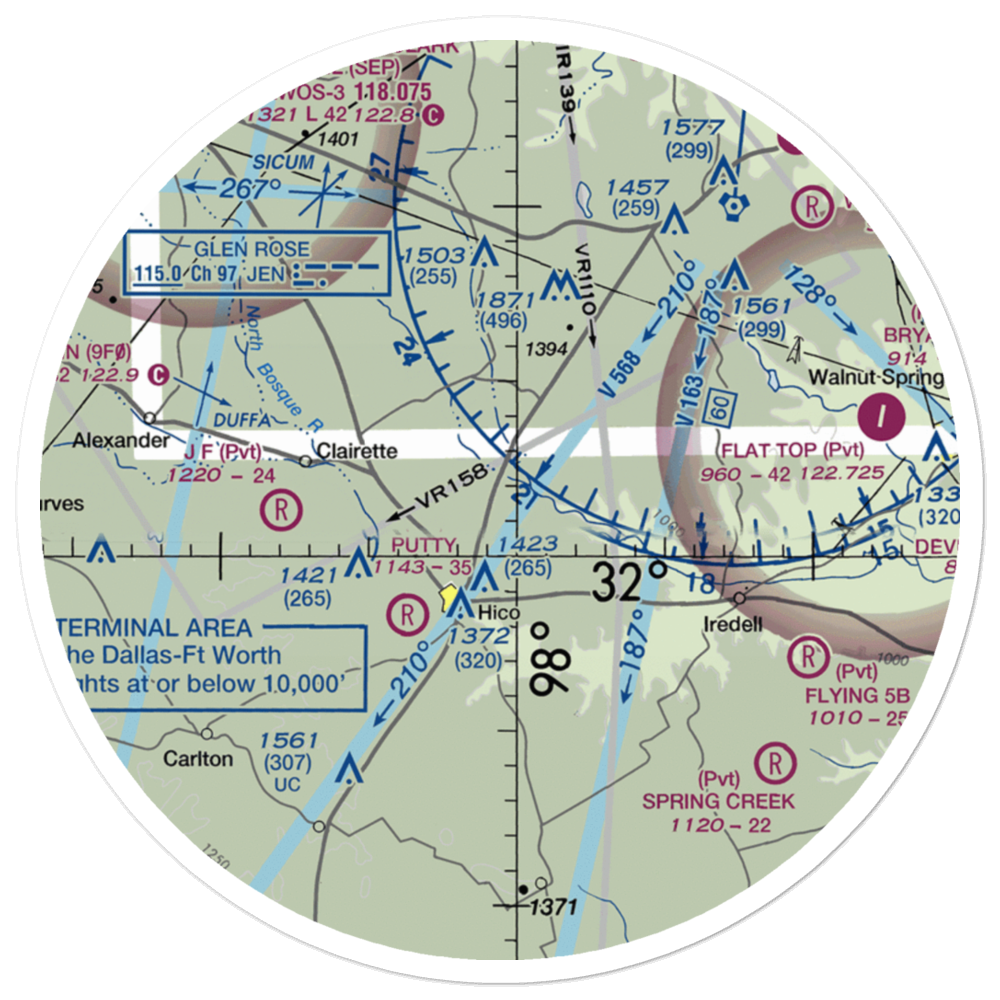 Ray Smith Farm Airport (2TX2) VFR Sectional Sticker (30 mile) 