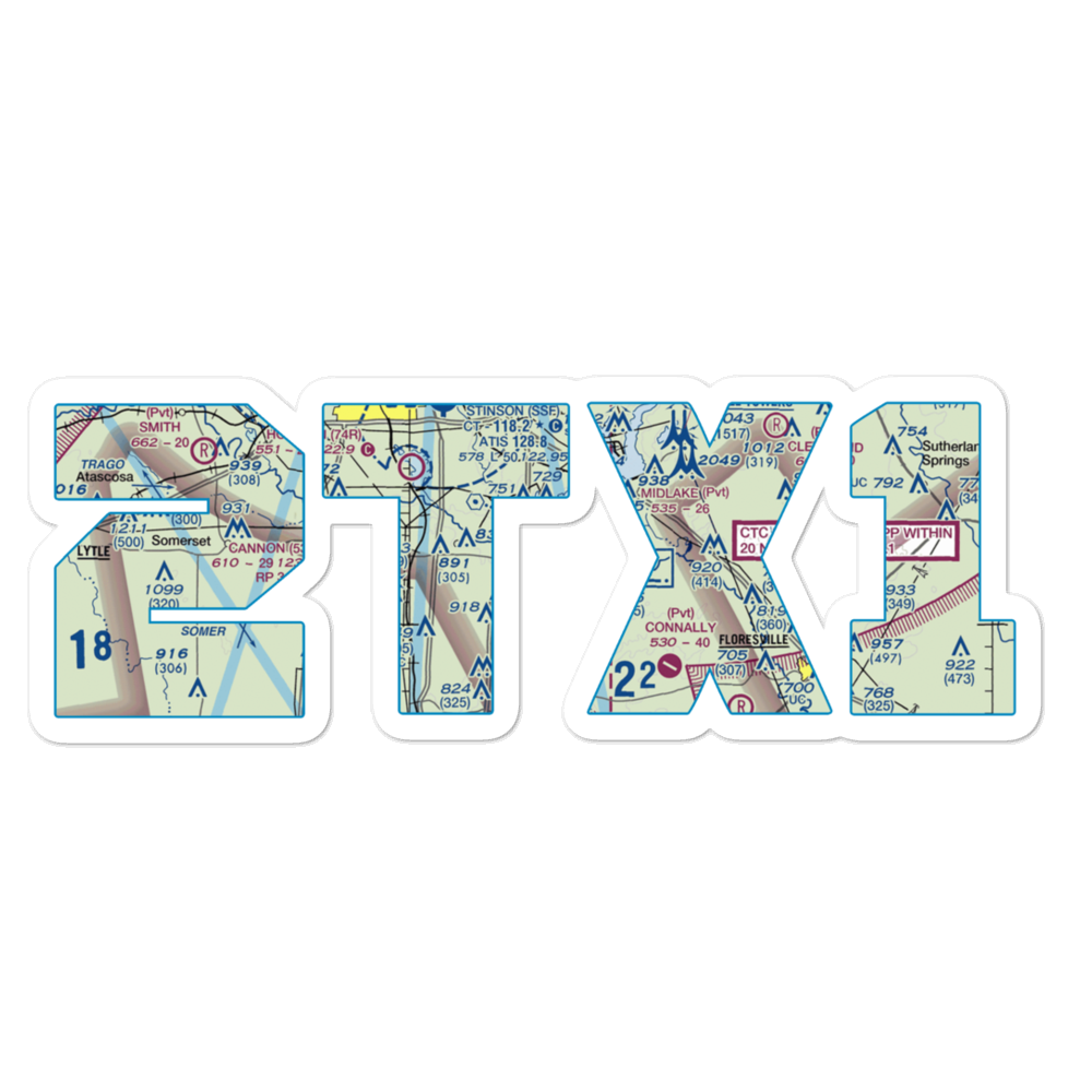 Russell Paradise Airport (2TX1) VFR Sectional Sticker 
