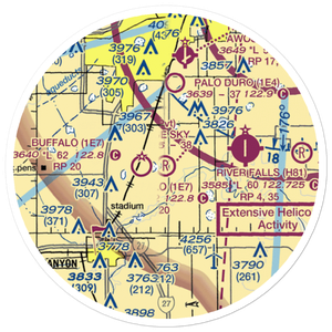 Blue Sky Airfield (2TX0) VFR Sectional Sticker (20 mile)