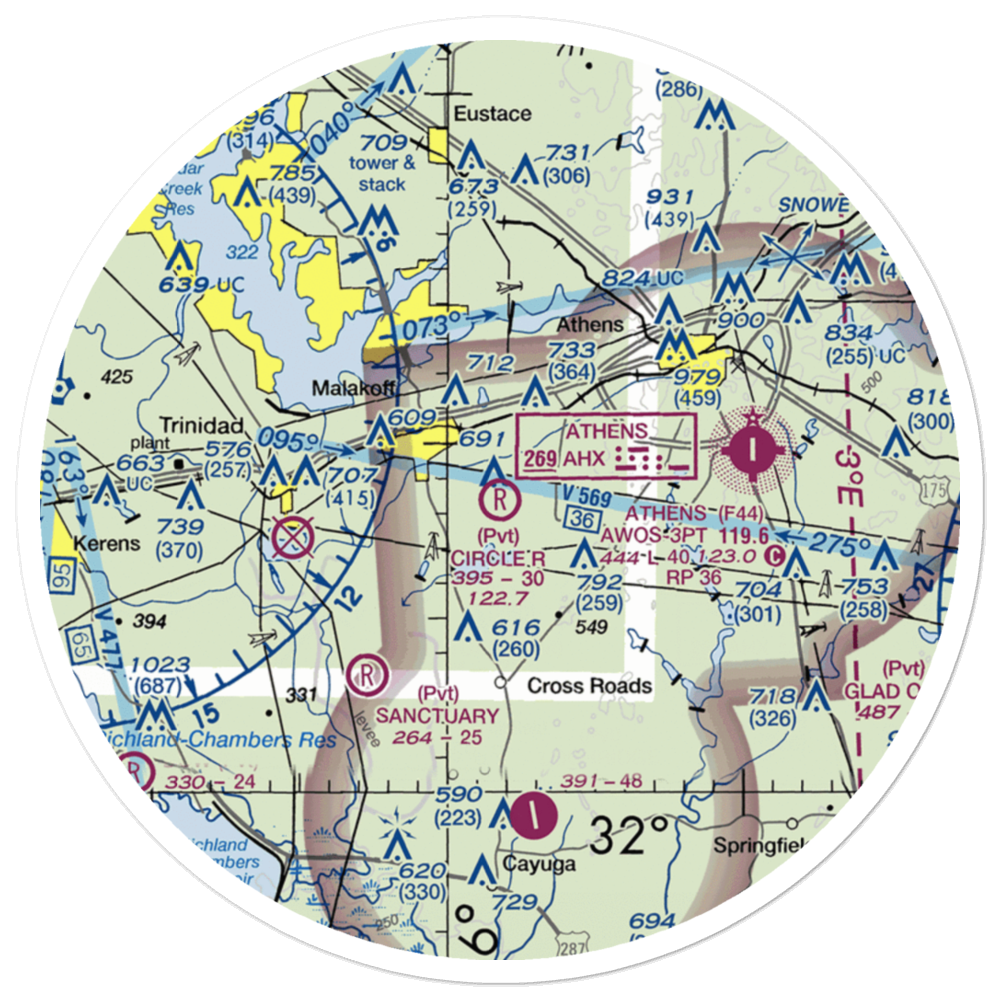 Circle R Ranch Airport (2TS4) VFR Sectional Sticker (30 mile) 