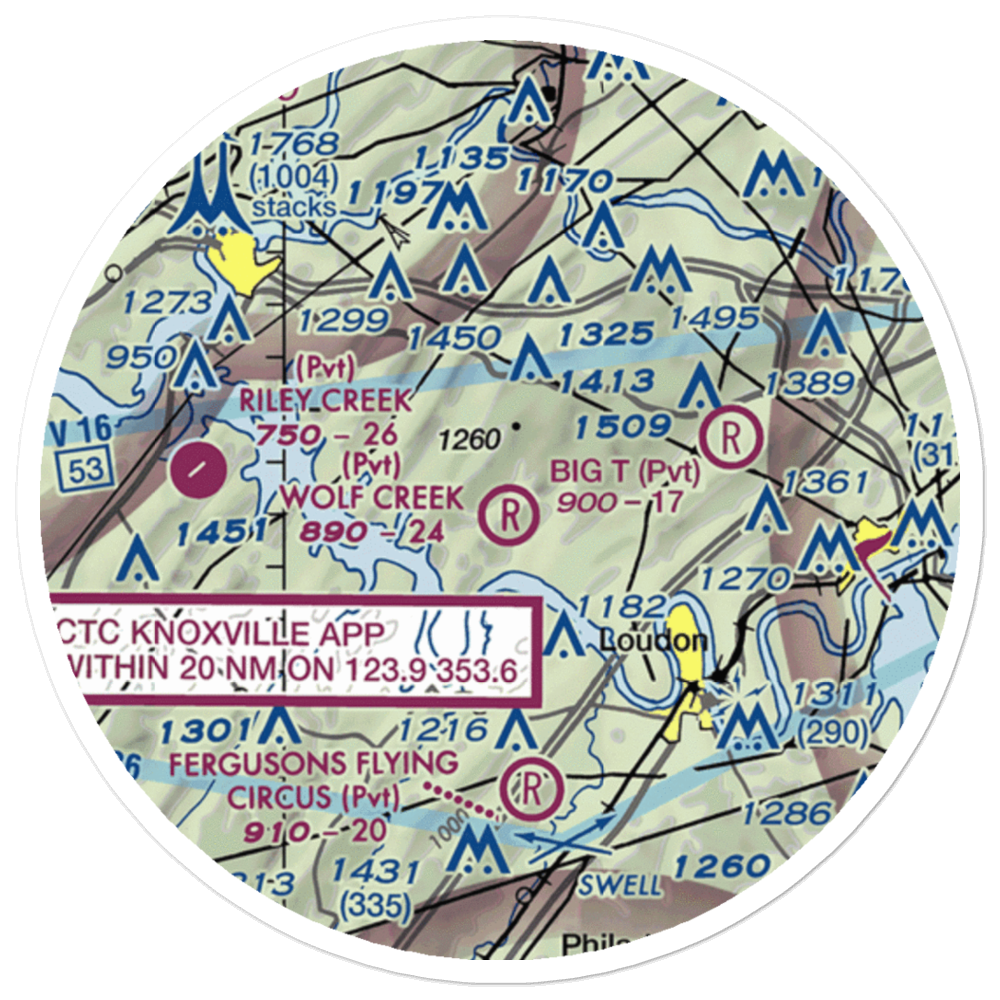 Wolf Creek Airport (2TN7) VFR Sectional Sticker (20 mile) 