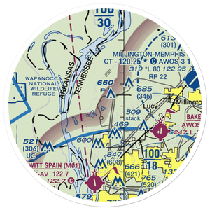 Shoemaker-Shelby Forest Airport (2TN4) VFR Sectional Sticker (20 mile)