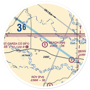 Beach Ranch Airport (2TE7) VFR Sectional Sticker (20 mile)