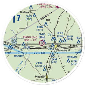 Piano Ranch Airport (2TE5) VFR Sectional Sticker (20 mile)