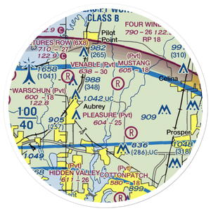 Weems Farm Airport (2TE3) VFR Sectional Sticker (20 mile)