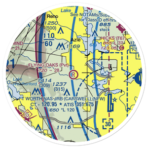 Flying Oaks Airport (2TE2) VFR Sectional Sticker (20 mile)