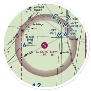 El Coyote Ranch Airport (2TA8) VFR Sectional Sticker (20 mile)