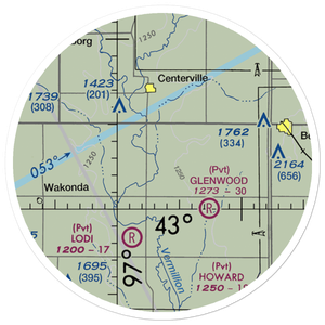 Bixler Ridge Airport (2SD8) VFR Sectional Sticker (20 mile)