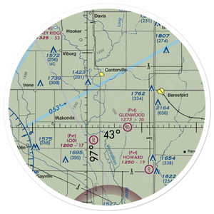 Bixler Ridge Airport (2SD8) VFR Sectional Sticker (30 mile)