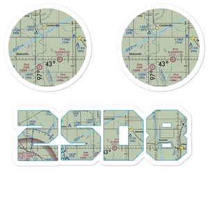 Bixler Ridge Airport (2SD8) VFR Sectional Sticker Pack