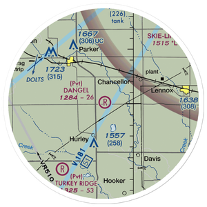 Dangel Airport (2SD7) VFR Sectional Sticker (20 mile)