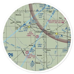 Dangel Airport (2SD7) VFR Sectional Sticker (30 mile)