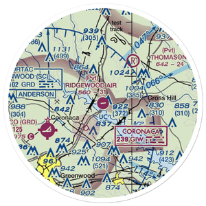 Ridgewood Air Airport (2SC5) VFR Sectional Sticker (20 mile)