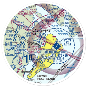 Salty Fare Landng Seaplane Base (2SC4) VFR Sectional Sticker (20 mile)