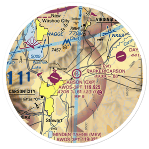 Parker Carson Airport (25NV) VFR Sectional Sticker (20 mile)