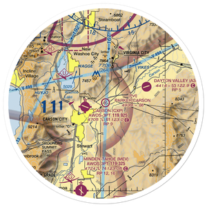 Parker Carson Airport (25NV) VFR Sectional Sticker (30 mile)