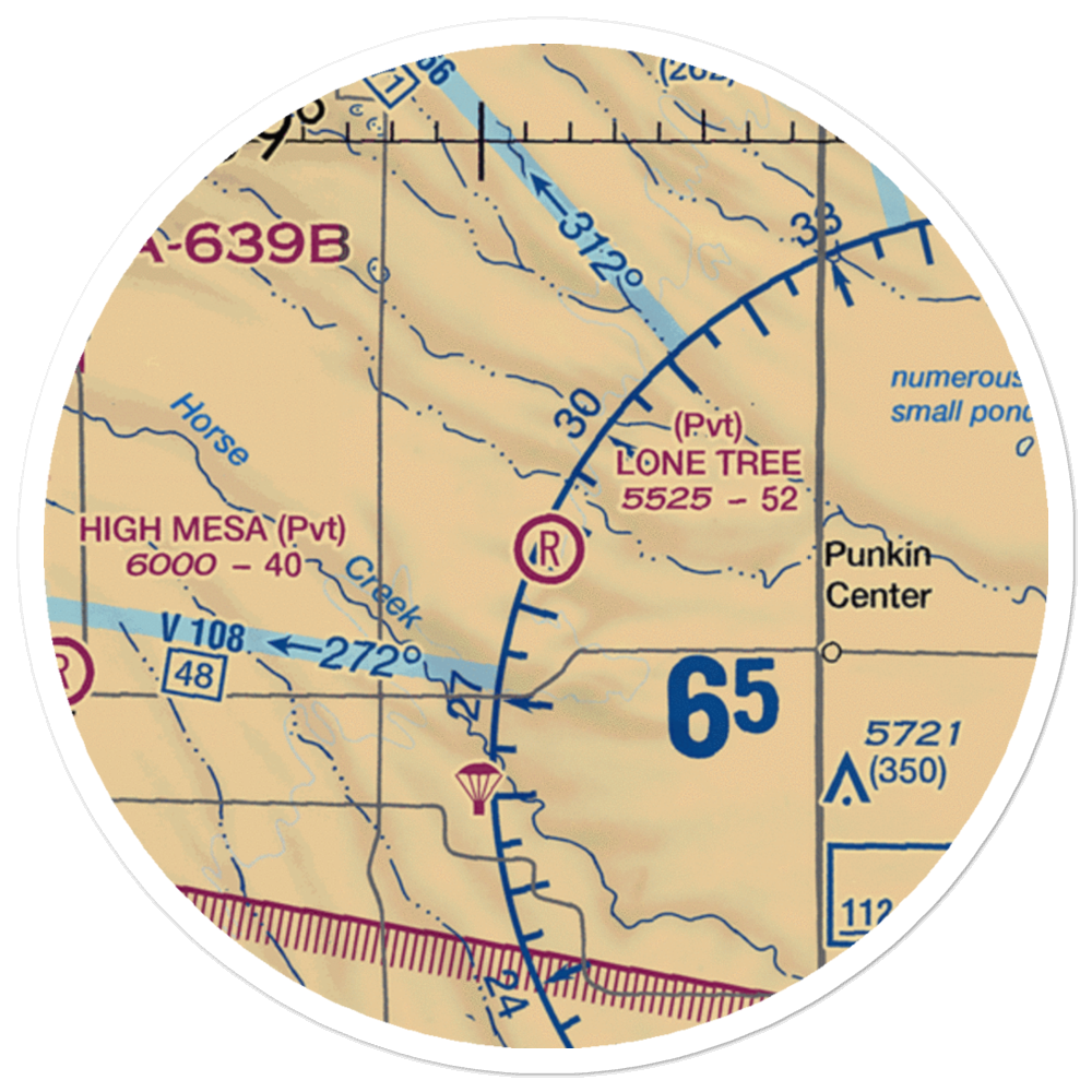Lone Tree Ranch Airport (35CO) VFR Sectional Sticker (20 mile) 