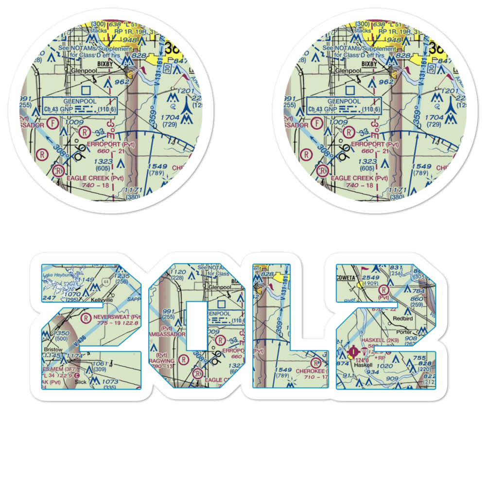 Myers Field Airstrip (2OL2) VFR Sectional Sticker Pack 