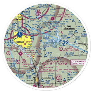 Pata Skyhaven Airport (2OK9) VFR Sectional Sticker (30 mile)
