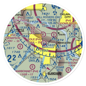 Cole Landing Area Airport (2OK7) VFR Sectional Sticker (20 mile)