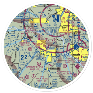 Cole Landing Area Airport (2OK7) VFR Sectional Sticker (30 mile)
