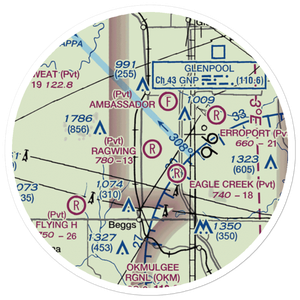 Ragwing Acres Airport (2OK4) VFR Sectional Sticker (20 mile)