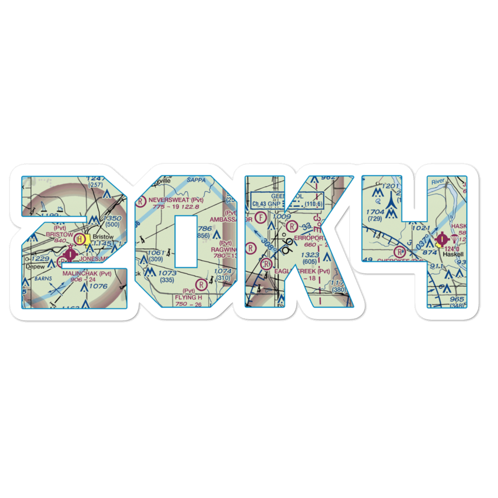 Ragwing Acres Airport (2OK4) VFR Sectional Sticker 