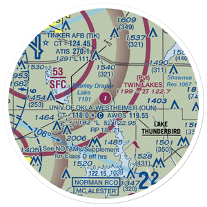 Twin Lakes Airport (2OK2) VFR Sectional Sticker (20 mile)